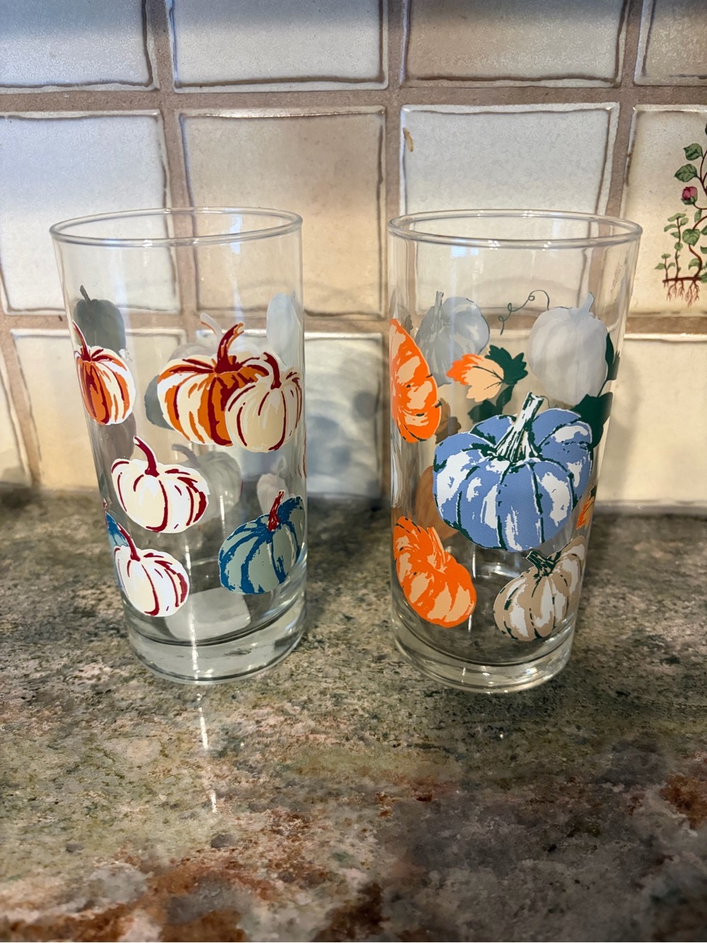 Pumpkin autumn tumbler glasses